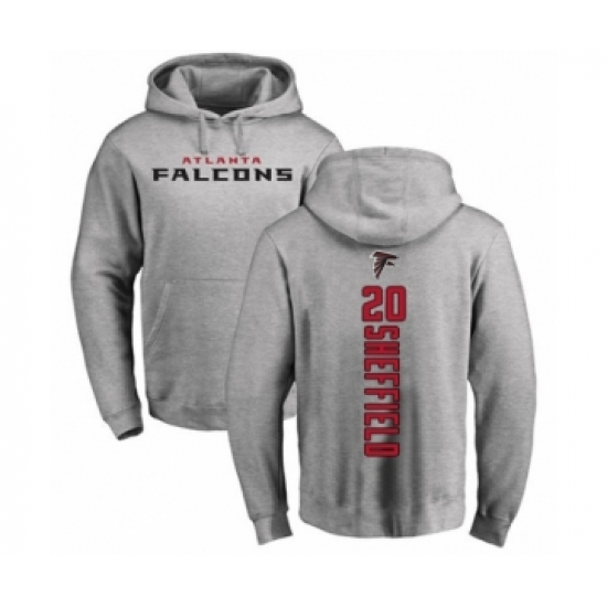 Football Atlanta Falcons #20 Kendall Sheffield Ash Backer Pullover Hoodie - Ujersey Shop