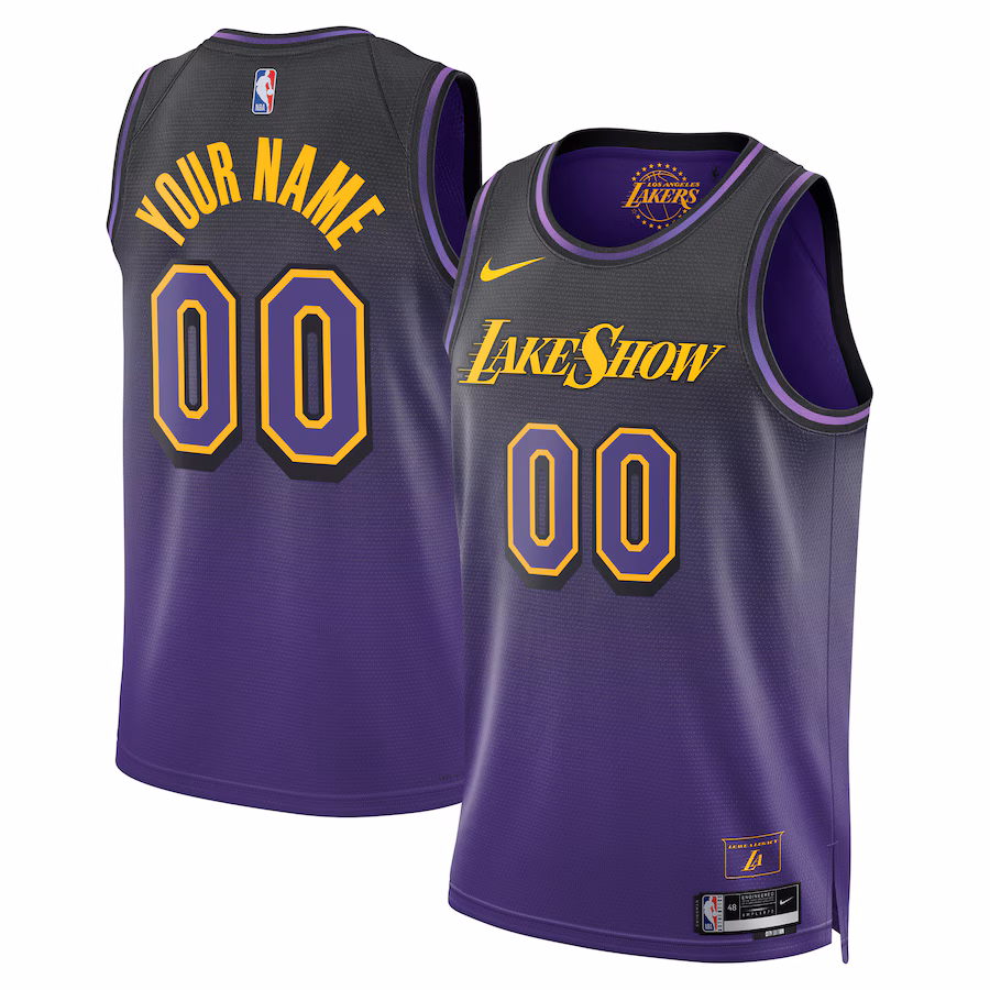 Unisex Los Angeles Lakers Nike Purple 2024/25 Custom Swingman Jersey - City Edition - Ujersey Shop