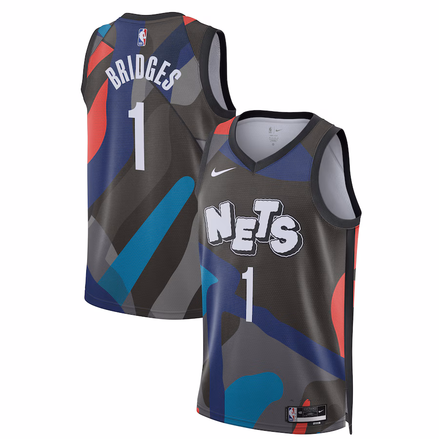 Unisex Brooklyn Nets Mikal Bridges Nike Black 2023/24 Swingman Jersey - City Edition - Ujersey Shop