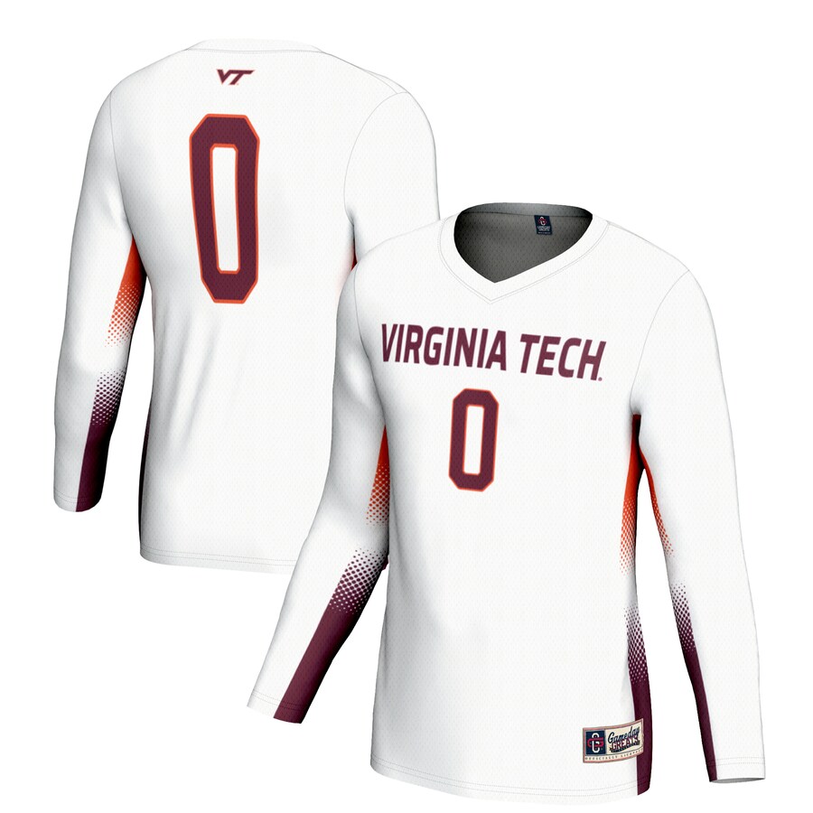 Unisex  GameDay Greats #0 White Virginia Tech Hokies Women's Volleyball Lightweight Fashion Jersey - Ujersey Shop