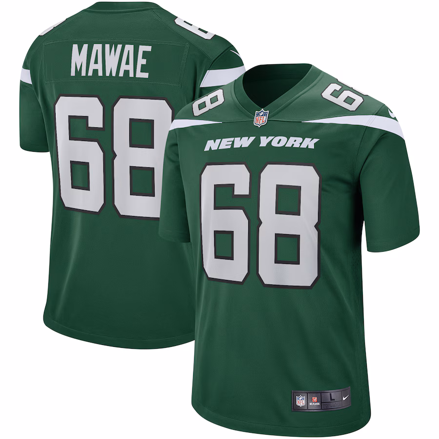 Men's New York Jets Kevin Mawae Nike Gotham Green Game Retired Player Jersey - Ujersey Shop