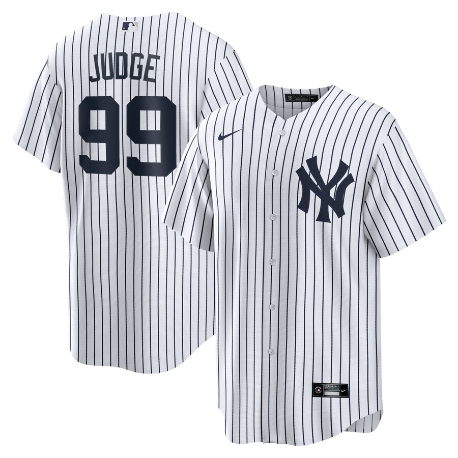 Men's New York Yankees Aaron Judge Nike White Home Replica Player Name Jersey - Ujersey Shop