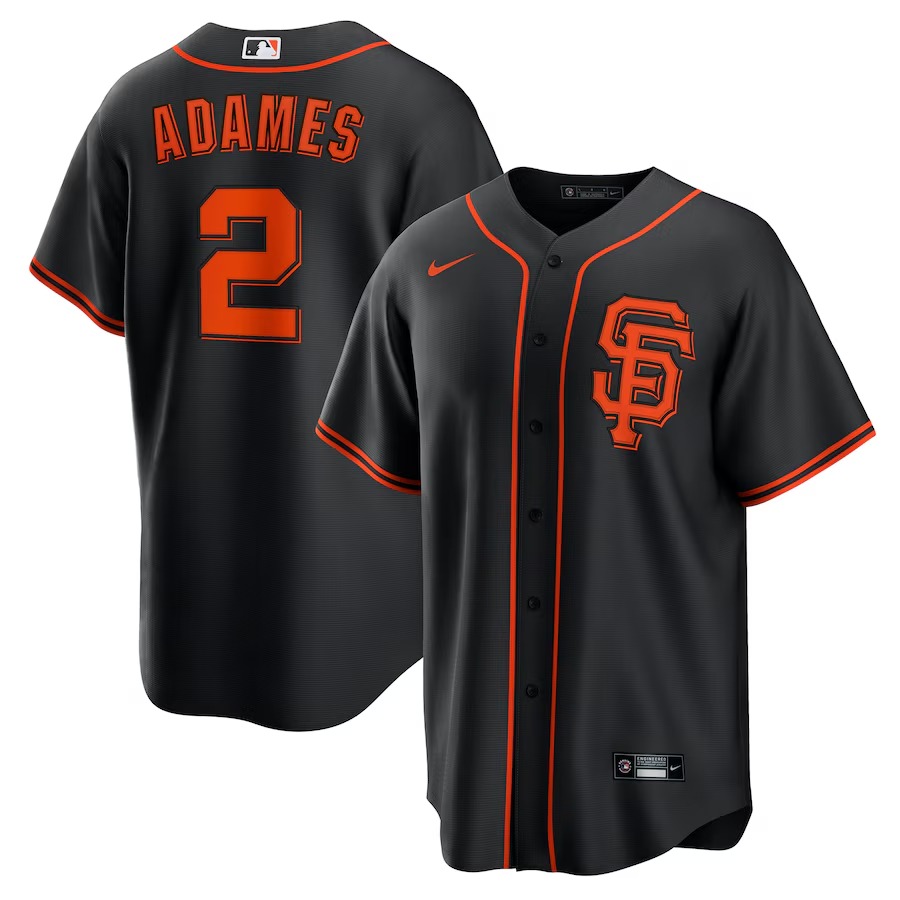 Men's San Francisco Giants Willy Adames Nike Black Alternate Replica Baseball Jersey - Ujersey Shop