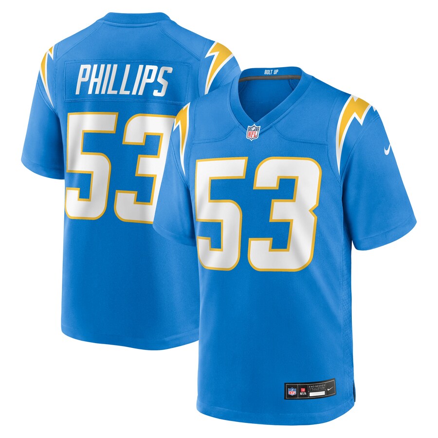 Men's Los Angeles Chargers Del'Shawn Phillips Nike Powder Blue Team Game Jersey - Ujersey Shop
