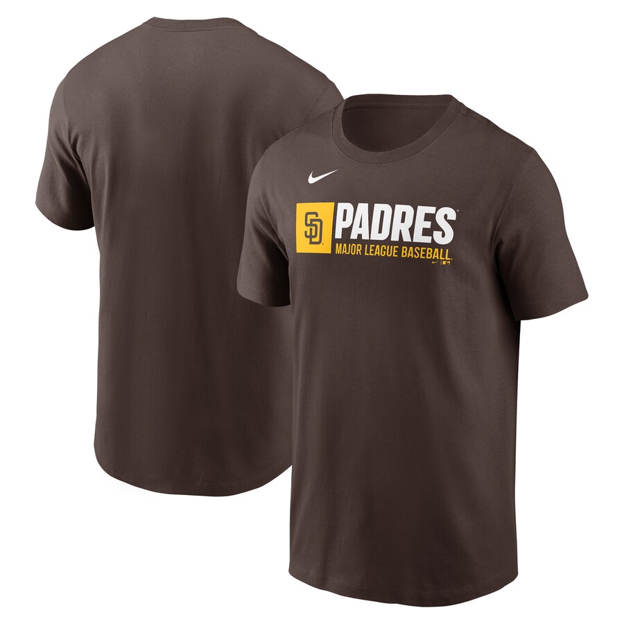 Men's San Diego Padres Nike Brown Team Block T-Shirt - Ujersey Shop