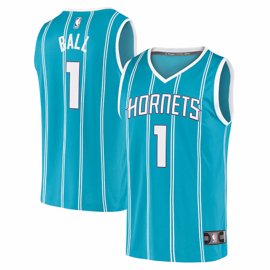 Men's Charlotte Hornets LaMelo Ball Fanatics Teal Fast Break Replica Jersey - Icon Edition - Ujersey Shop