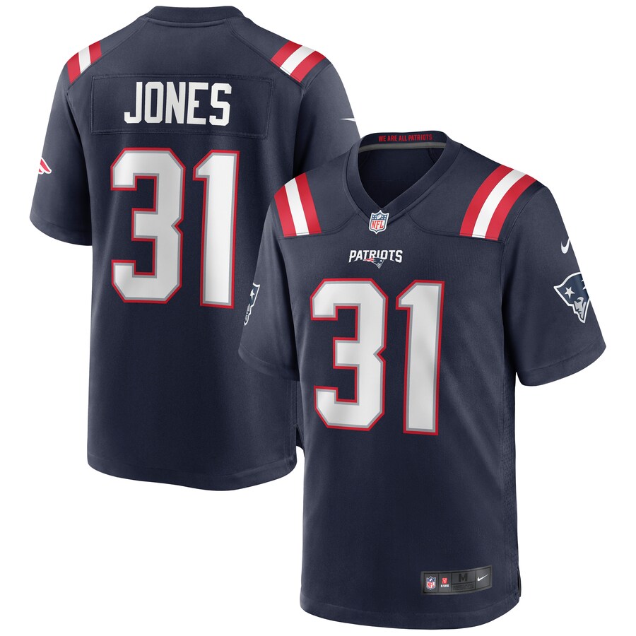 Men's New England Patriots Jonathan Jones Nike Navy Game Jersey - Ujersey Shop