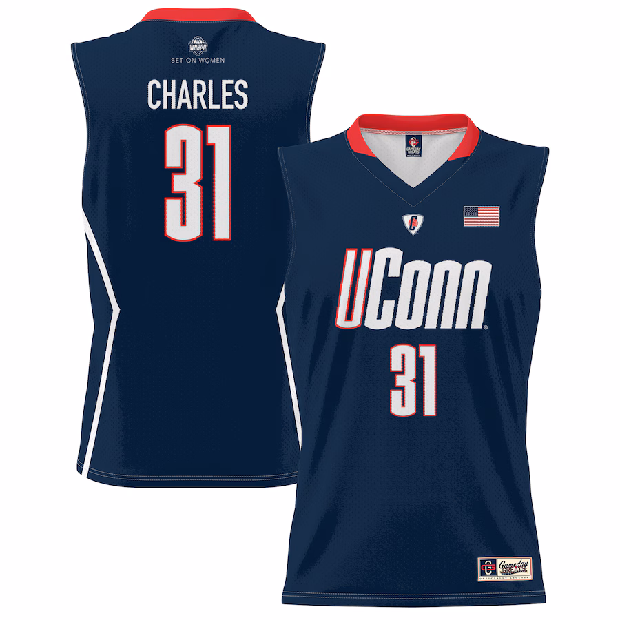 Youth GameDay Greats Tina Charles Navy UConn Huskies Lightweight Basketball Alumni Jersey - Ujersey Shop