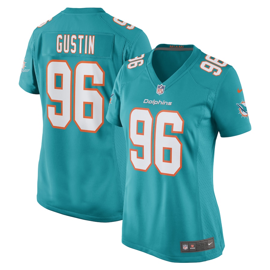 Women's Miami Dolphins Porter Gustin Nike Aqua Game Player Jersey - Ujersey Shop