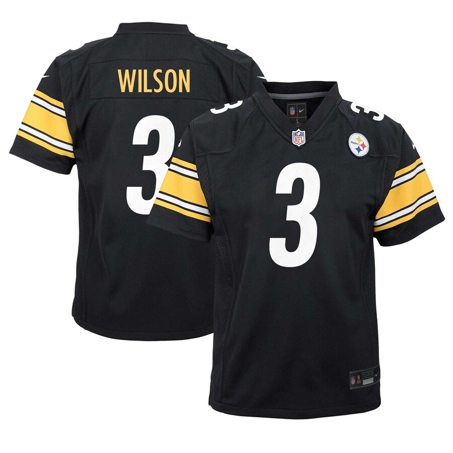 Youth Pittsburgh Steelers Russell Wilson Nike Black Team Player Game Jersey - Ujersey Shop