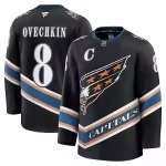 Men's Washington Capitals Alexander Ovechkin Fanatics Black Alternate 50th Anniversary Premium Jersey - Ujersey Shop