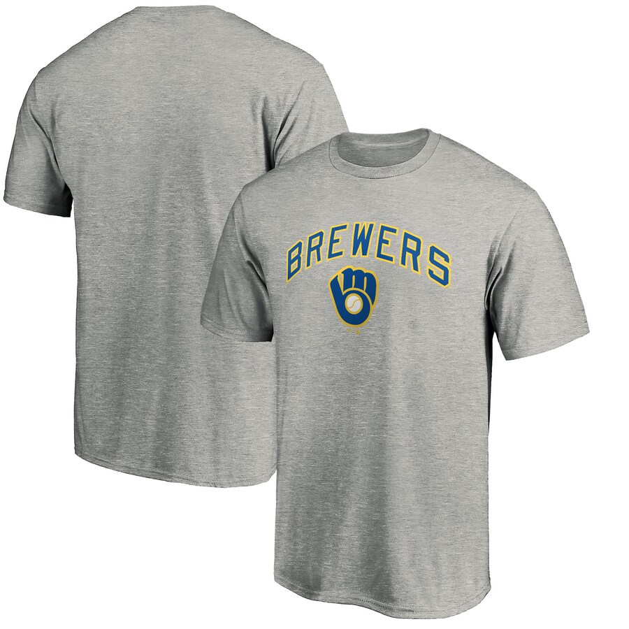 Men's Milwaukee Brewers Heather Gray Cooperstown Collection Wahconah T-Shirt - Ujersey Shop