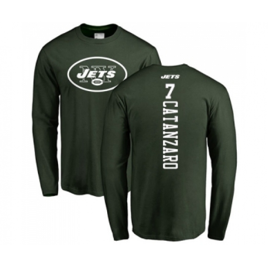 Football New York Jets #7 Chandler Catanzaro Green Backer Long Sleeve T-Shirt - Ujersey Shop