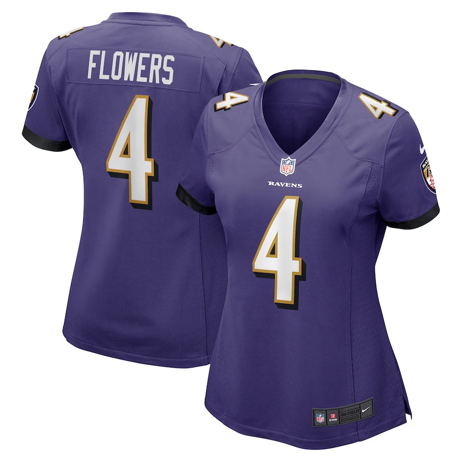 Women's Baltimore Ravens Zay Flowers Nike Purple Team Game Jersey - Ujersey Shop