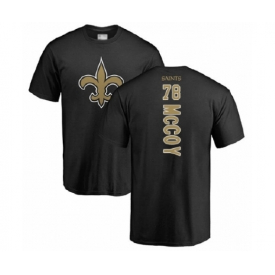 Football New Orleans Saints #78 Erik McCoy Black Backer T-Shirt - Ujersey Shop