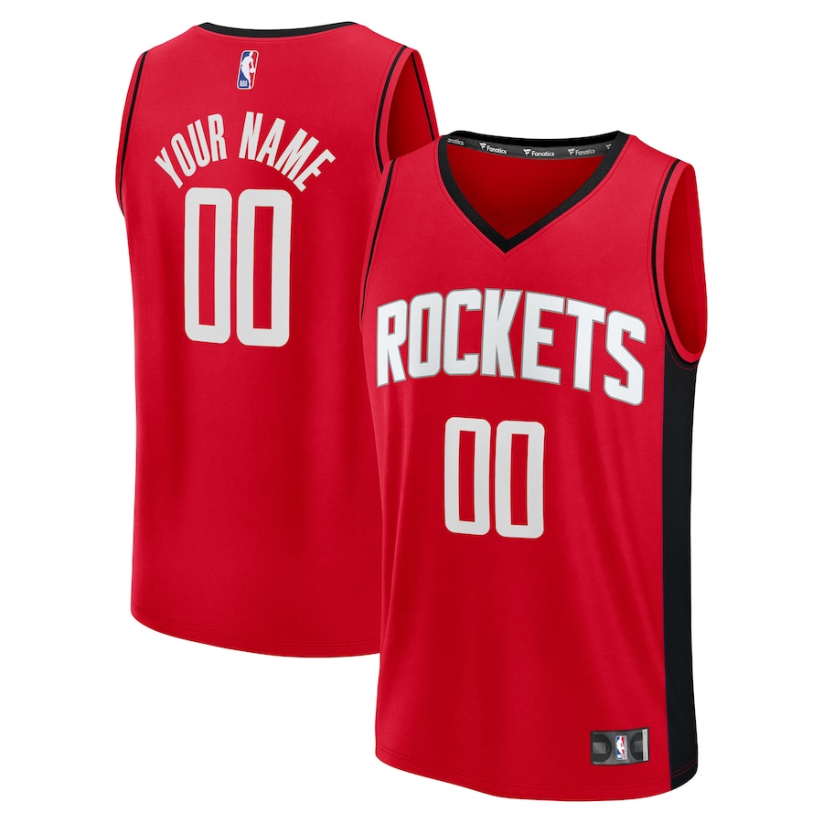 Men's Houston Rockets Fanatics Red Fast Break Custom Jersey - Icon Edition - Ujersey Shop