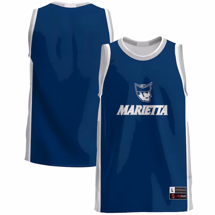 Men's GameDay Greats  Navy Marietta College Pioneers  Lightweight Basketball Jersey - Ujersey Shop