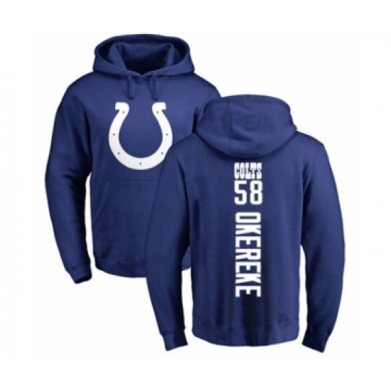 Football Indianapolis Colts #58 Bobby Okereke Royal Blue Backer Pullover Hoodie - Ujersey Shop