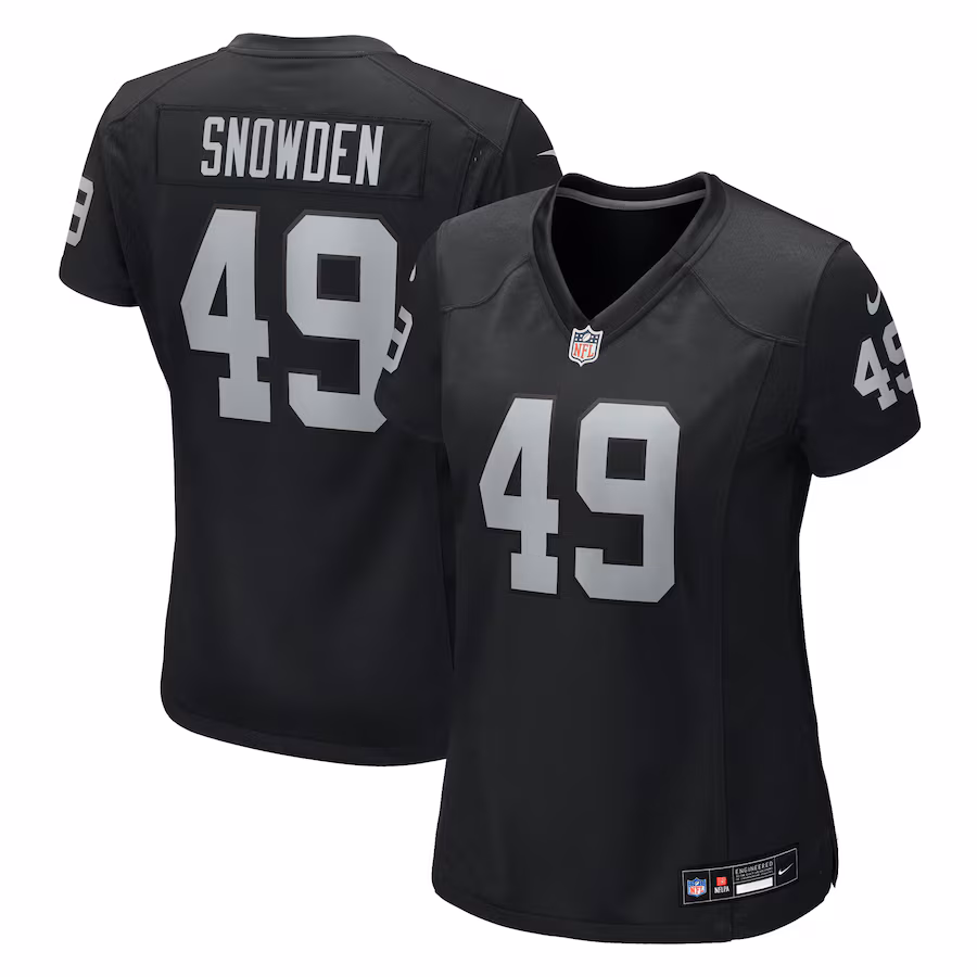 Women's Las Vegas Raiders Charles Snowden Nike Black Team Game Jersey - Ujersey Shop