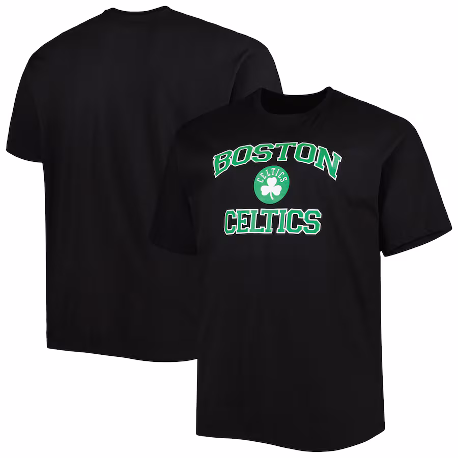 Men's Boston Celtics Black Big & Tall Heart & Soul T-Shirt - Ujersey Shop