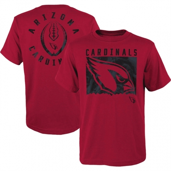 Men's Arizona Cardinals Red Preschool Liquid Camo Logo T Shirt - Ujersey Shop