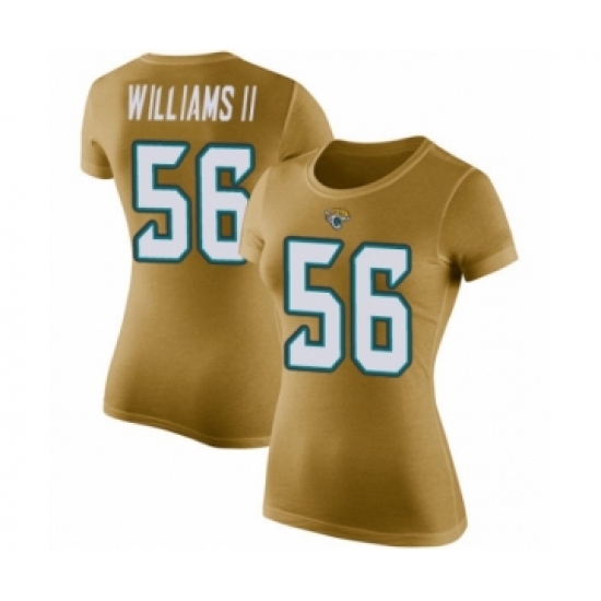 Football Women's Jacksonville Jaguars #56 Quincy Williams II Gold Rush Pride Name & Number T-Shirt - Ujersey Shop