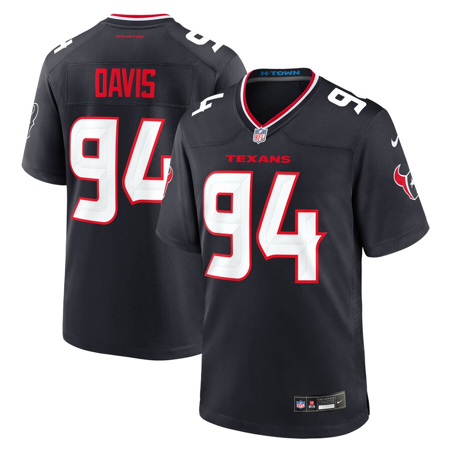 Men's Houston Texans Khalil Davis Nike Navy Team Game Jersey - Ujersey Shop