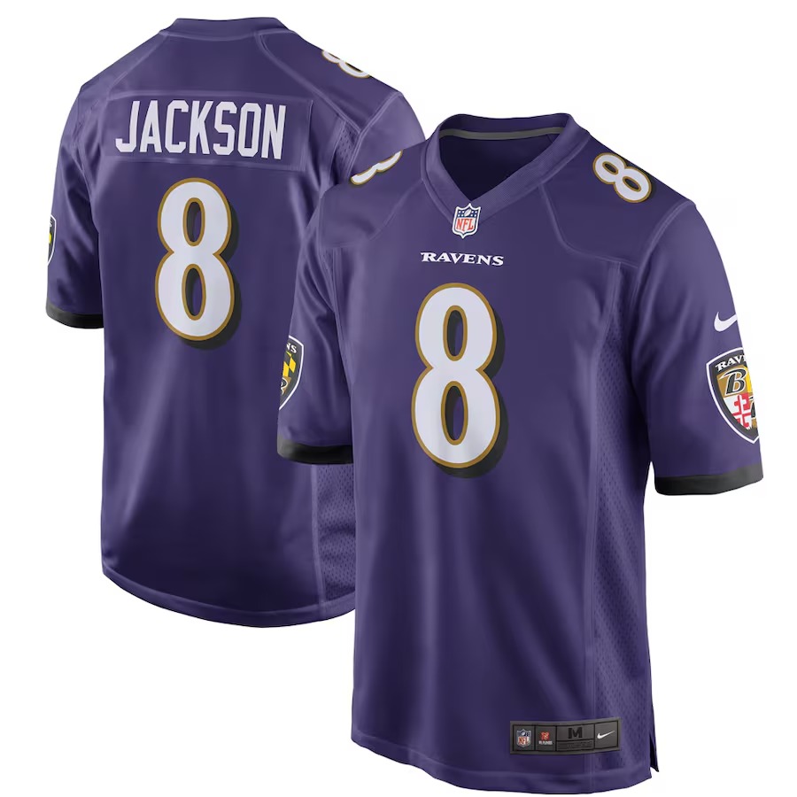 Men's Baltimore Ravens Lamar Jackson Nike Purple Game Player Jersey - Ujersey Shop