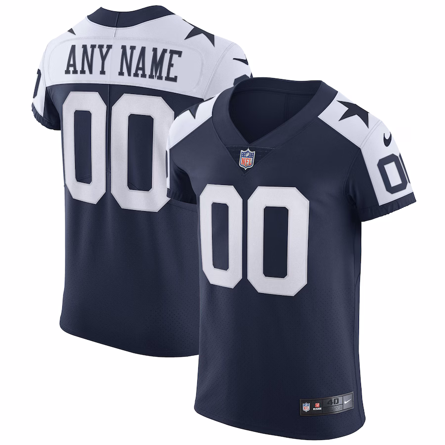 Men's Dallas Cowboys Nike Navy Alternate Vapor Elite Custom Jersey - Ujersey Shop