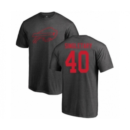 Football Buffalo Bills #40 Devin Singletary Ash One Color T-Shirt - Ujersey Shop