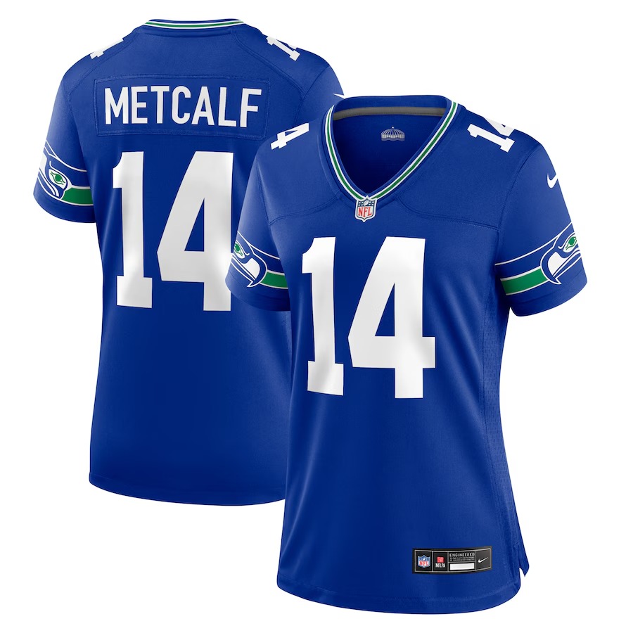 Women's Seattle Seahawks DK Metcalf Nike Royal Player Jersey - Ujersey Shop
