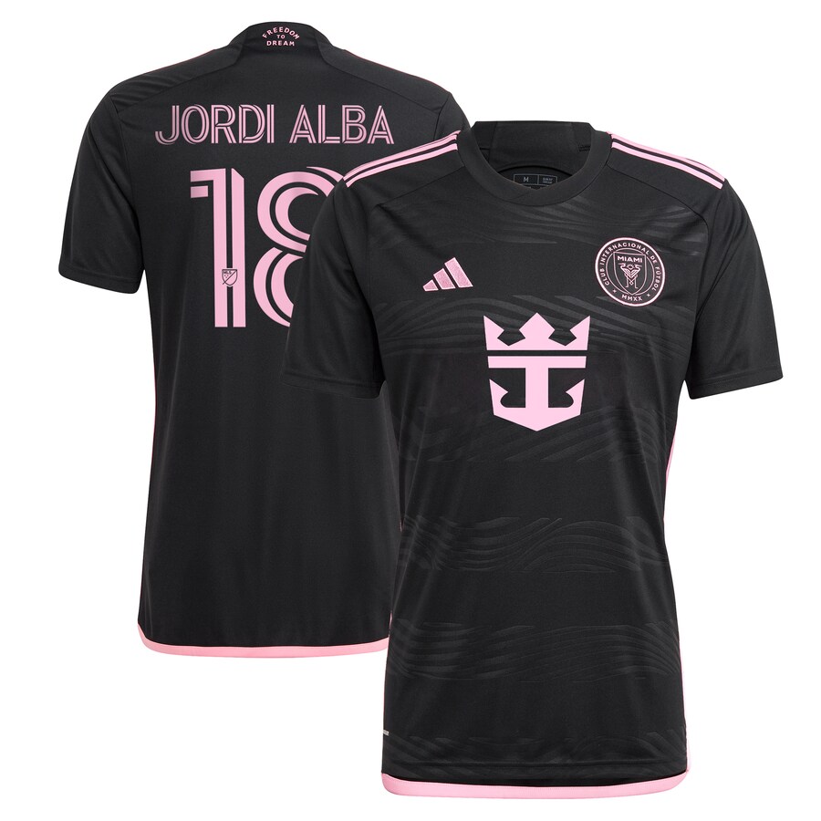 Men's Inter Miami CF Jordi Alba Ramos adidas Black 2024 La Noche Replica Player Jersey - Ujersey Shop