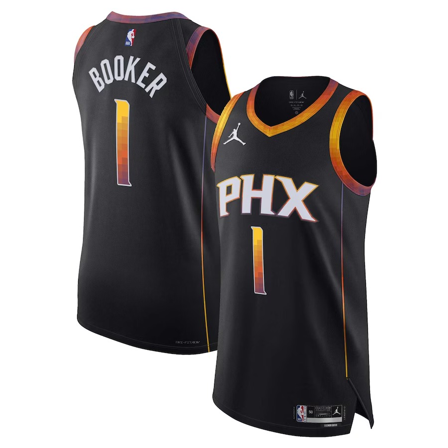 Men's Phoenix Suns Devin Booker Jordan Brand Black Authentic Player Jersey - Statement Edition - Ujersey Shop