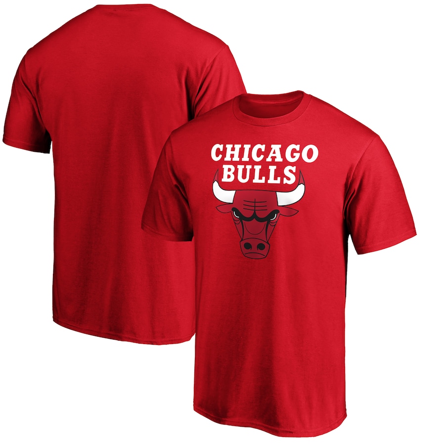 Men's Chicago Bulls Red Global Logo T-Shirt - Ujersey Shop