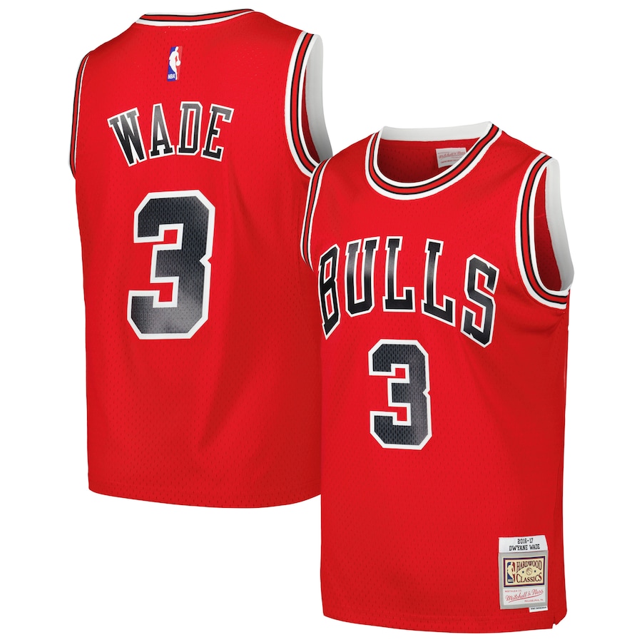 Men's Chicago Bulls Dwyane Wade Mitchell & Ness Red 2016/17 Hardwood Classics Swingman Jersey - Ujersey Shop
