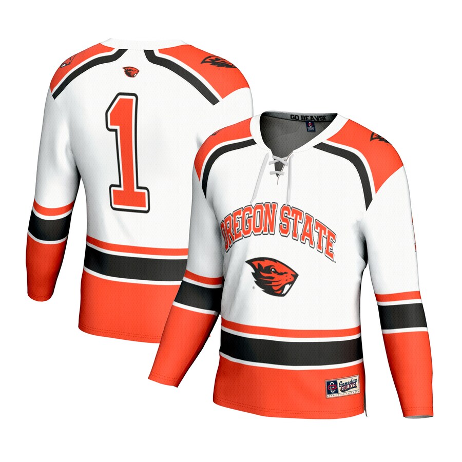 Unisex GameDay Greats #1 White Oregon State Beavers Lightweight Hockey Fashion Jersey - Ujersey Shop