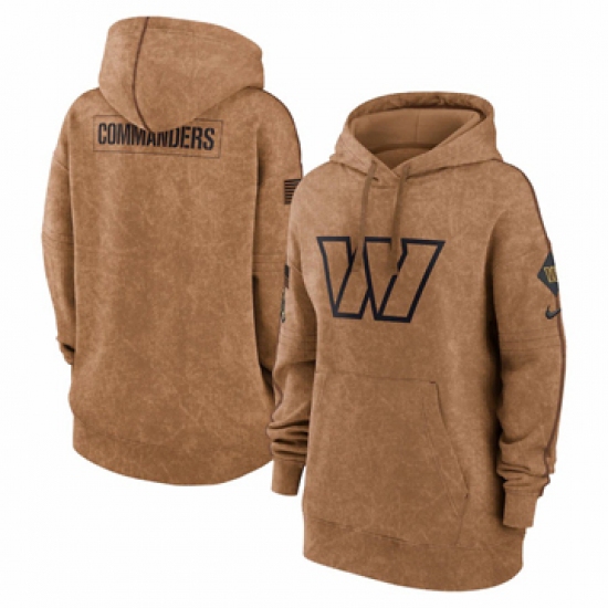Women's Washington Commanders Nike Brown 2023 Salute to Service Pullover Hoodie - Ujersey Shop