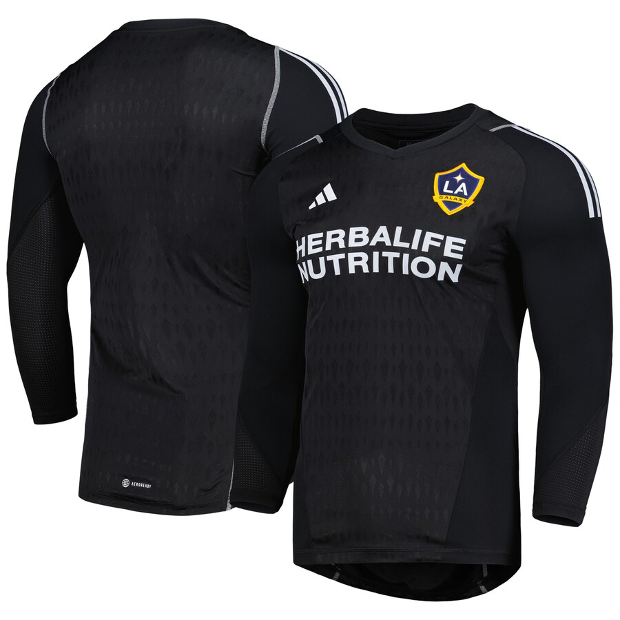 Men's LA Galaxy adidas Black 2023 Goalkeeper Long Sleeve Replica Jersey - Ujersey Shop