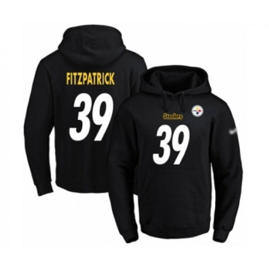 Football Men's Pittsburgh Steelers #39 Minkah Fitzpatrick Black Name & Number Pullover Hoodie - Ujersey Shop
