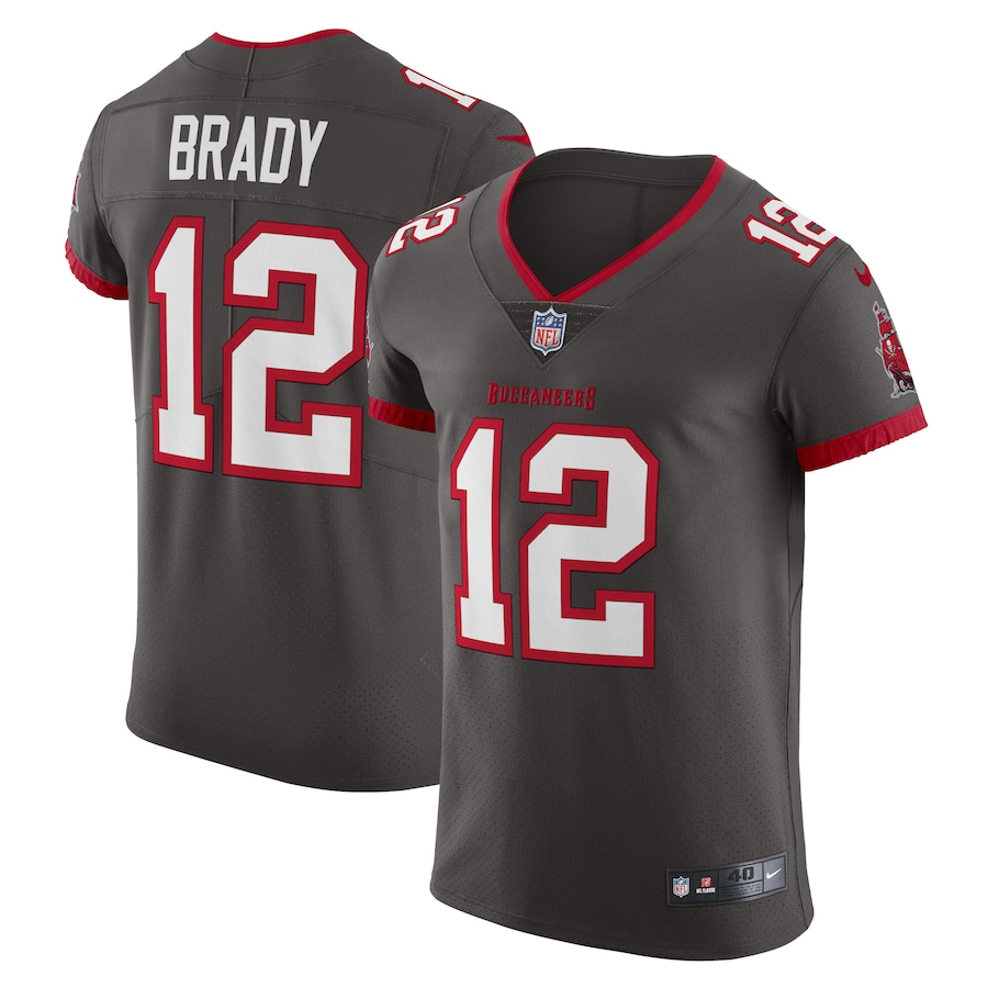 Men's Tampa Bay Buccaneers Tom Brady Nike Pewter Alternate Vapor Elite Jersey - Ujersey Shop