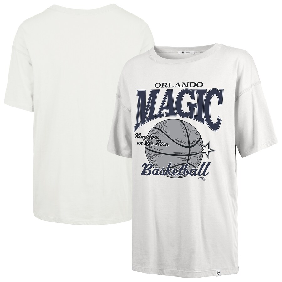 Women's Orlando Magic  '47 White City Edition Down Court Sadie T-Shirt - Ujersey Shop