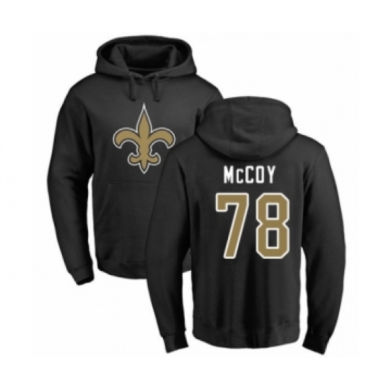 Football New Orleans Saints #78 Erik McCoy Black Name & Number Logo Pullover Hoodie - Ujersey Shop