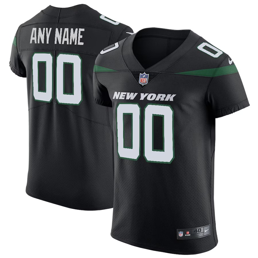 Men's New York Jets Nike Stealth Black Vapor Untouchable Elite Custom Jersey - Ujersey Shop
