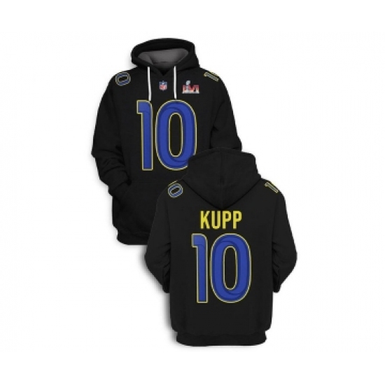 Men's Los Angeles Rams #10 Cooper Kupp 2022 Black Super Bowl LVI Pullover Hoodie - Ujersey Shop