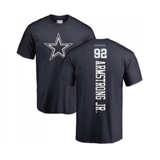 Football Dallas Cowboys #92 Dorance Armstrong Jr. Navy Blue Backer T-Shirt - Ujersey Shop