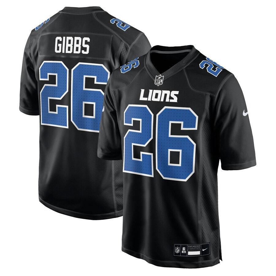 Men's Detroit Lions Jahmyr Gibbs Nike Carbon Black Fashion Jersey - Ujersey Shop