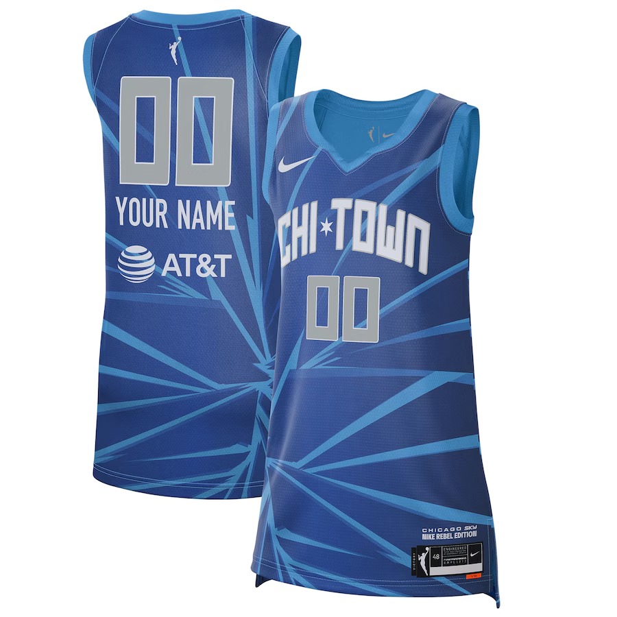 Unisex Chicago Sky Nike Sky Blue 2021 Rebel Edition Victory Custom Jersey - Ujersey Shop