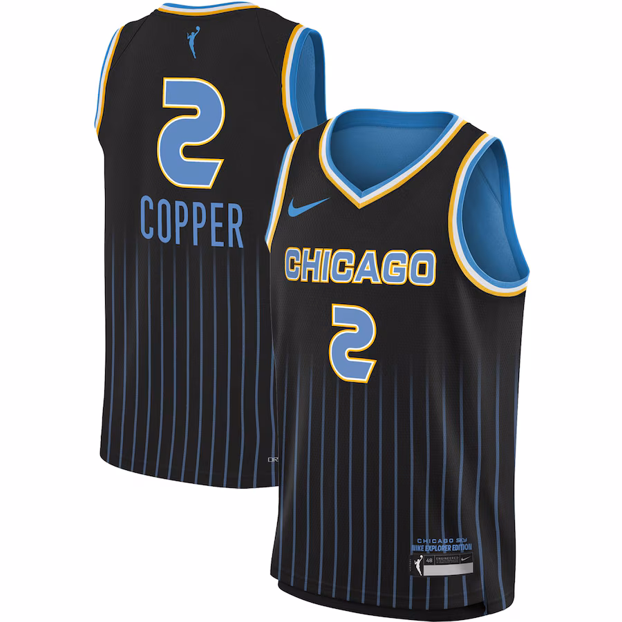 Youth Chicago Sky Kahleah Copper Nike Black 2021 Explorer Edition Victory Player Jersey - Ujersey Shop