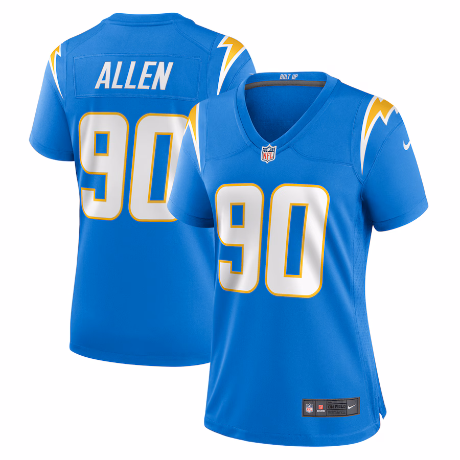 Women's Los Angeles Chargers Brevin Allen Nike  Powder Blue Team Game Jersey - Ujersey Shop