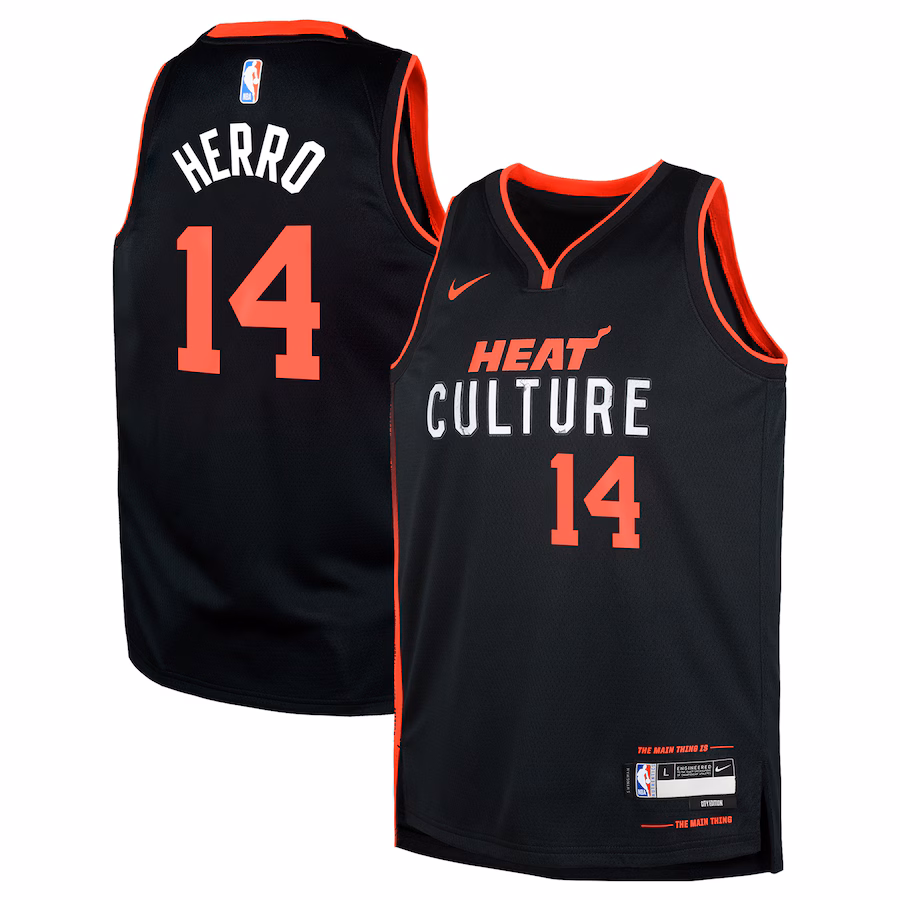 Youth Miami Heat Tyler Herro Nike Black  Swingman Replica Jersey - City Edition - Ujersey Shop